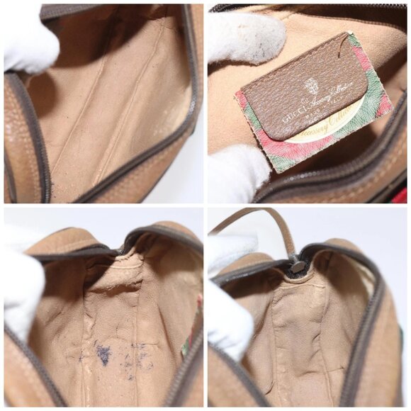 GUCCI GG Supreme Web Sherry Line Bag PVC Beige Gold 89 02 066 Auth 129909 - Picture 15 of 16